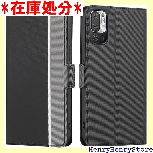 Xiaomi適用 Redmi Note 10 JE/N 撃 カード入れ スタンド 2色組合 グレー + ブラック 1100