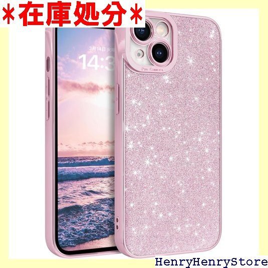 GUAGUA iPhone 14 ケース キラキラ い 応 滑り止め ストラップホール付き 6.1インチ ピンク 1152