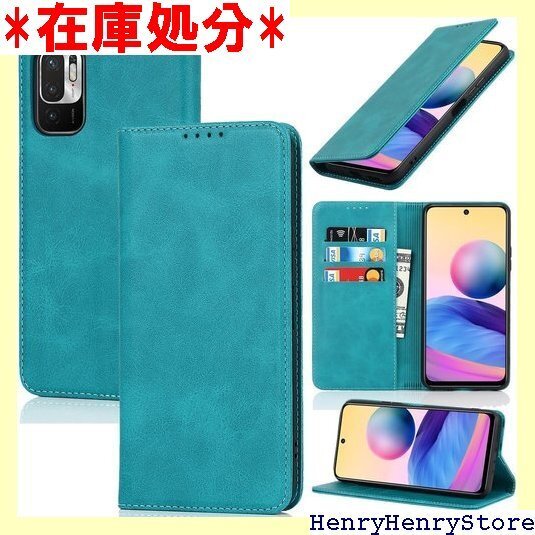 xiaomi redmi note 10 je ケース ー カードスロット、キックスタンド レザー スカイブルー 1389