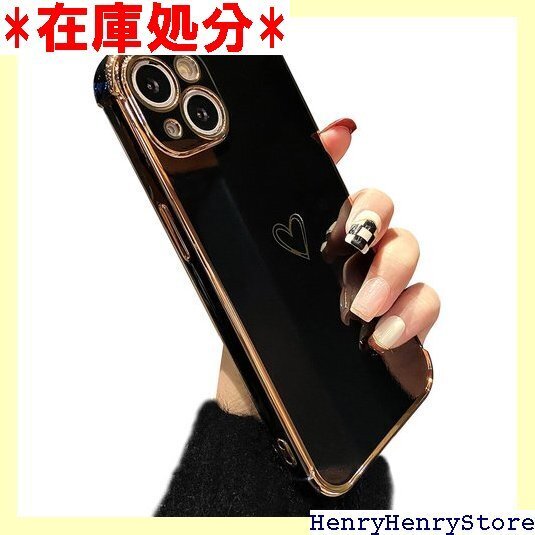 ZTOFERA iPhone 15 用 ハートケース 性 心パターン 携帯カバー ワイヤレス充電対応 ブラック 1424