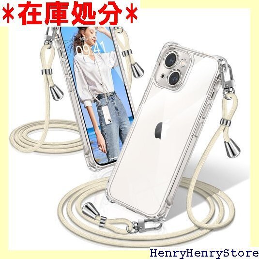 iPhone 14 ケース クリア ショルダー 耐衝撃 的キャリー ファッションデザイン TPUスマホ ホワイト 1561