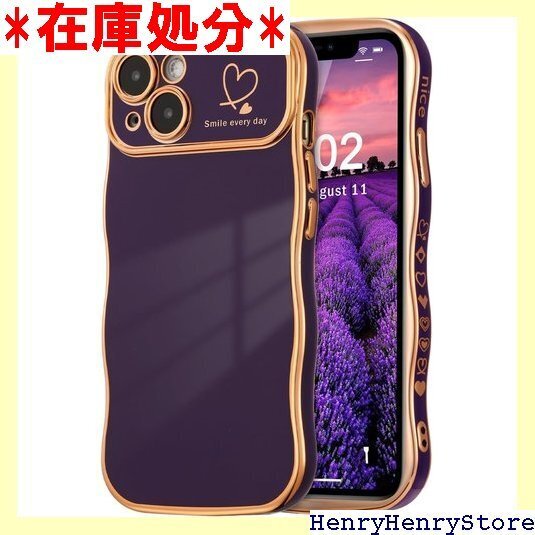 ZTOFERA iPhone 15 用 ハートケース 女性 携帯カバー ワイヤレス充電対応 ダークバイオレット 1661