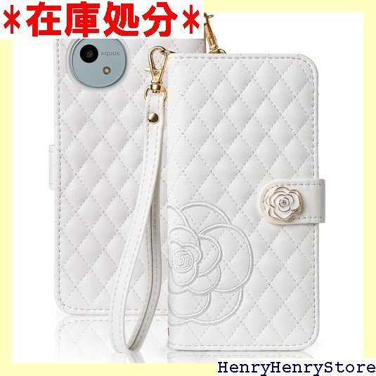 AQUOS wish4 ケース 手帳型 薔薇 バラ 刺 QUOS wish4 SH-52E/A402SHホワイト 2125