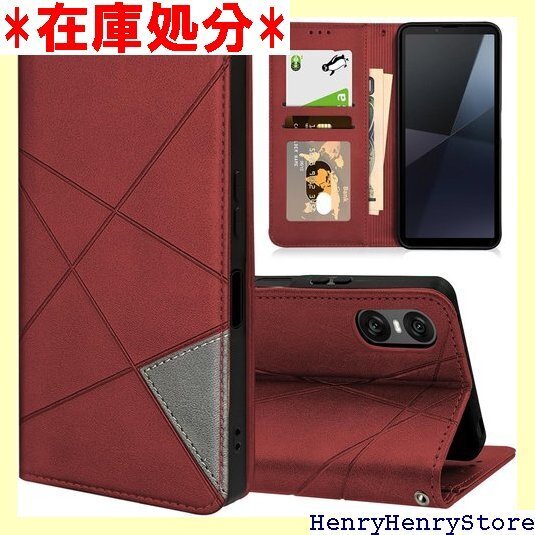 LONGINTIAN Sony Xperia 10 v 素材 携帯カバー 薄型 軽量 ストラップホール付 レッド 2315