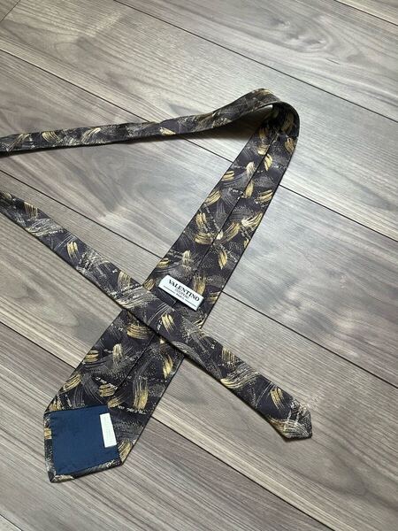 美品 ヴァレンティノ ネクタイ グレー 総柄 レトロ シルク クラシック
