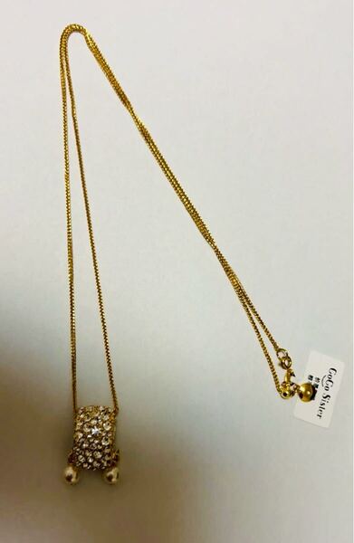 Swarovskiスワロフスキ-GoGo Sisterダイヤモンド 18Kゴールド プリンセスカットネックレス&.ピアス セット 長さ60cm重量17.5g 刻印あり