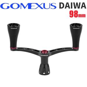 ゴメクサス ダブルハンドル アルミノブ ブラックレッド 98mm ダイワ