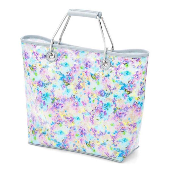 即決★送料無料★新品 ジーユー 蜷川実花 バッグ ビニール クリアバッグ トートバッグ 花柄 ブルー GU