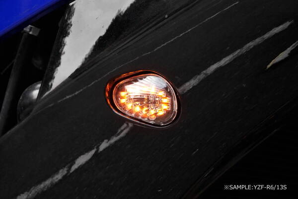 《即納可》埋込型LEDウインカー クリア YZF-R1 02-14 YZF-R6 03-17 ヤマハ系に 13S 45B 2C0 2003 2008 2009 2010 2011 2012 2013 2014 2015