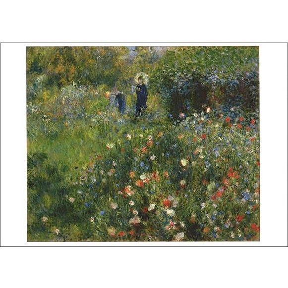 ルノワール 庭で傘をさす女性 ポストカード スイス 製 グリーティングカード 絵はがき パタミン 名画