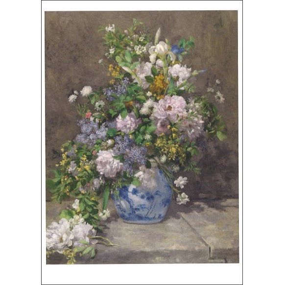 ルノワール 春の花束 ポストカード スイス 製 グリーティングカード 絵はがき パタミン 名画 春のブーケ