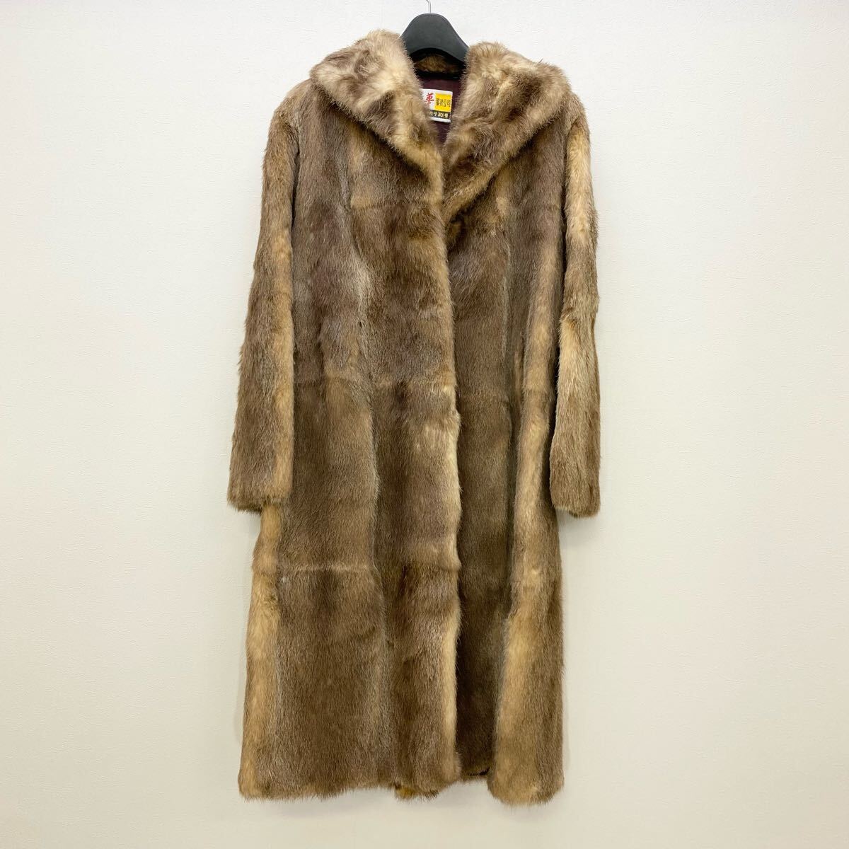 良品▽サファイアミンク MINK 本毛皮ロングコート ライトグレー