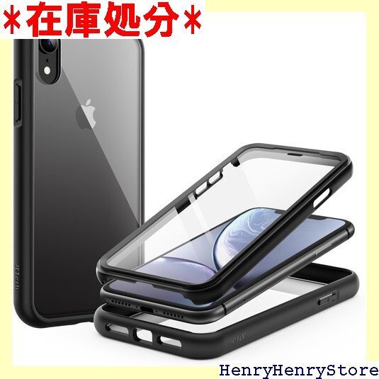 JEDirect iPhone XR ケース 6.1イ ボディ 360°全面 保護カバー クリアバック ブラック 81