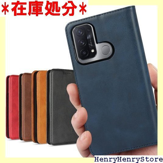 Oppo Reno5 A ケース 手帳型 Reno5A カード入れ スタンド機能 落ち着いた色 レトロ ネイビー 388