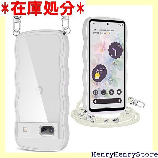 Pixel 7A ケース クリア ショルダー ストラッ 取り外し可能 長さ調整可能 ワイヤレス充電対応 ホワイト 1610