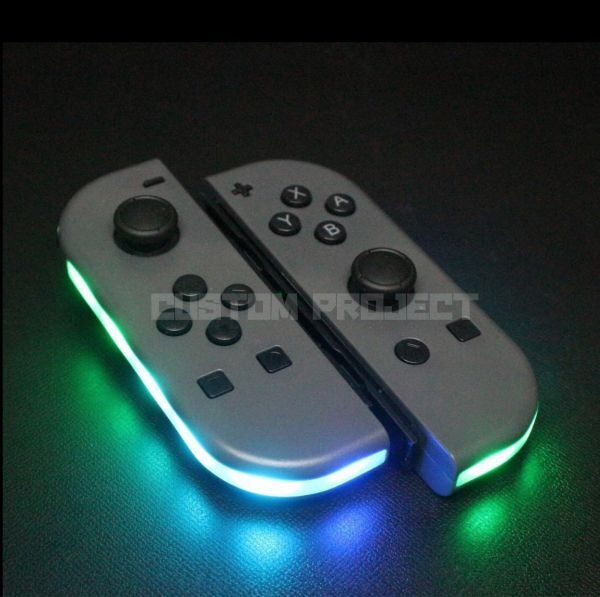 送料無料!! ニンテンドースイッチ ジョイコン グレー 互換 LED Joy-Con ゲーミング Nintendo switch