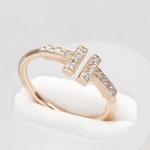 38197 ★Tiffany&Co.★ Tワイヤー ダイヤリング 750PG 定価44万
