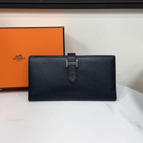 38038 HERMES エルメス ベアンスフレ エプソン ネイビー A刻印