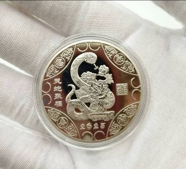 縁起物 【高級干支コイン】 蛇年 巳年 還暦祝い 十二支 硬貨 貨幣 お守り 福が来る マジック 金属工芸 銀貨 銀メッキ
