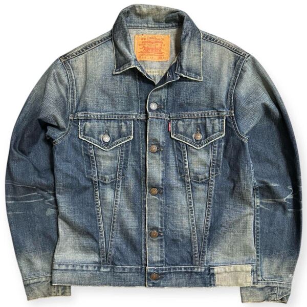 雰囲気◎ LEVI'S VINTAGE CLOTHING LVC 初期 557xx 3rd ビッグE ビンテージ加工 デニムジャケット 鬼ヒゲ サイズ40 旧日本製 70557