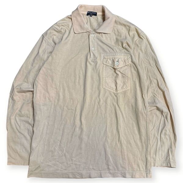 COMME des GARONS HOMME 90s 00s アーカイブ 田中オム 長袖 ポロシャツ Mサイズ ベージュ