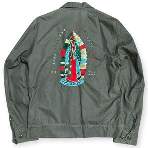 雰囲気抜群 RUDE GALLERY ウォッシュ加工 コットン刺繍 マリア刺繍 ジップアップブルゾン スウィングトップ 短丈 サイズ2
