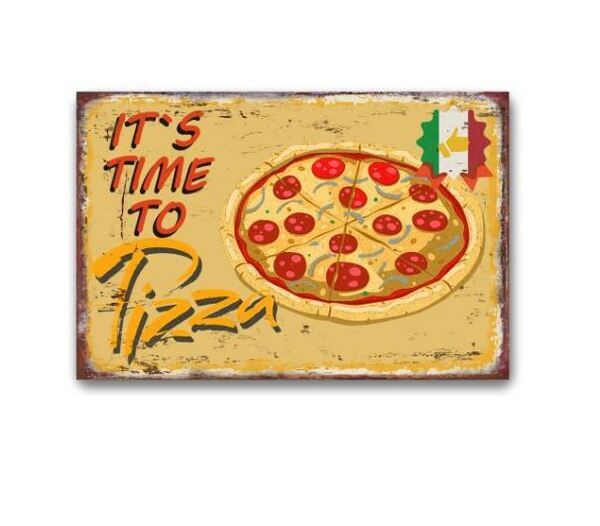 K337 新品●ビンテージ風 ブリキ看板 ピザ PIZZA アメリカ雑貨 お店 レトロ インテリア アンティーク アメリカ