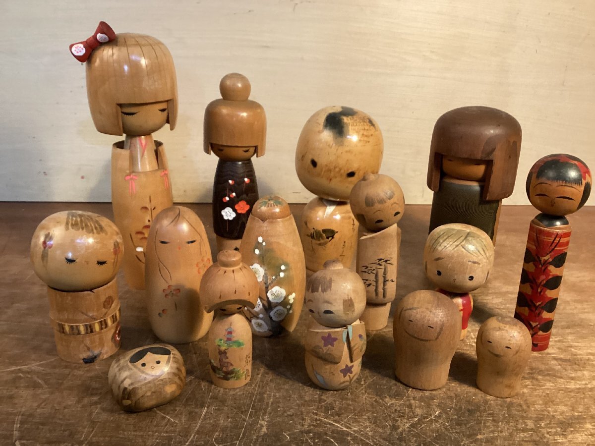 ◇レトロこけし7体セット 卯三郎 伝統工芸品 アンティーク 創作こけし 卯三郎こけし 日本のお土産に大人気 日本製 木製 民芸品 伝統