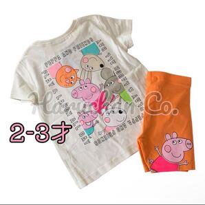 ●未使用●2-3才 Peppa pig バックプリント セットアップ