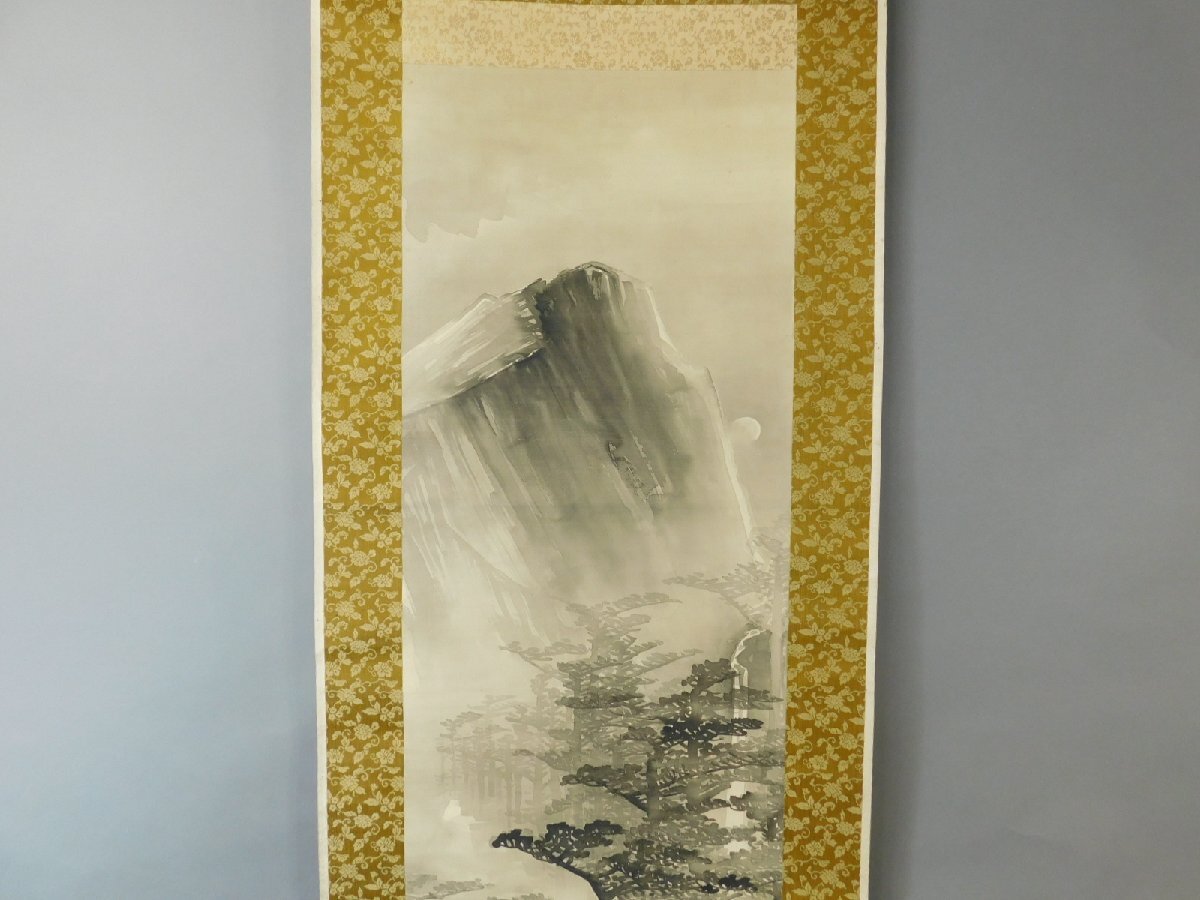 明治時代　日本画　木村関泉（きむら かんせん）　山水　掛軸　紅葉　秋 明治時代 日本画 木村関泉（きむら かんせん） 山水 掛軸 紅葉