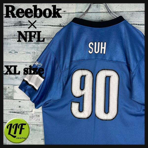 リーボック NFL プリントチームロゴ ライオンズ ゲームシャツ XL 5203