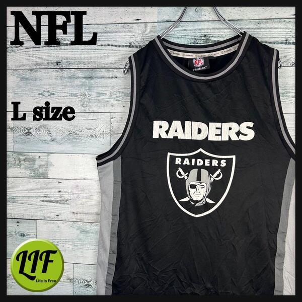 NFL プリントチームロゴ レイダース ゲームシャツ タンクトップ L 5223