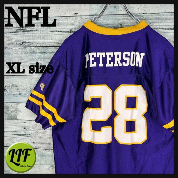 NFL プリントチームロゴ バイキングス アメフトゲームシャツ XL 5237