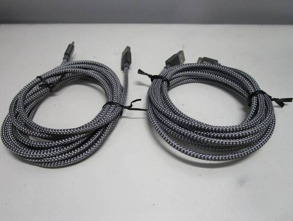 【送料無料】USB Type-C ケーブル 3m 2本セット Cleefun 急速充電 高速データ転送 高耐久 断線防止 ナイロン 未使用