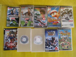 PSP モンスターハンター2 + 喧嘩番長4 + TAGFORCE + アイルー村+空ケース 合計8個 ジャンク 在庫処分 ★特価