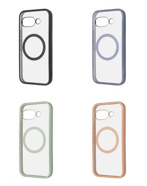 Google Pixel 9a MagSafe 対応 衝撃吸収 メタリック バンパー ハード ソフト ハイブリッド ケース カバー ジャケット マグネット