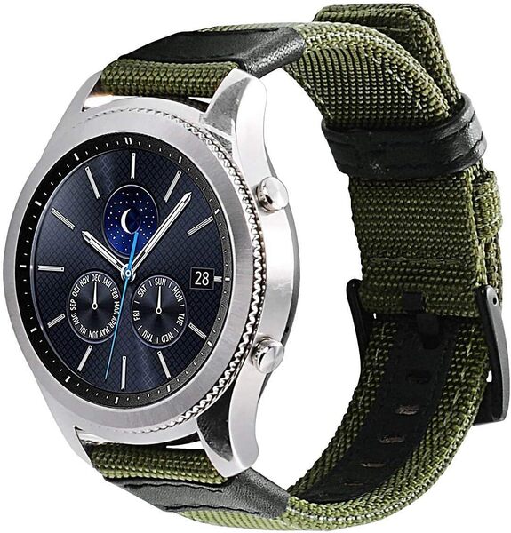 Maxjoy Gear S3 Frontier/Classic用バンド レザー製 交換用ストラップ リストバンド ステンレス製バックルクラスプ付 グリーン