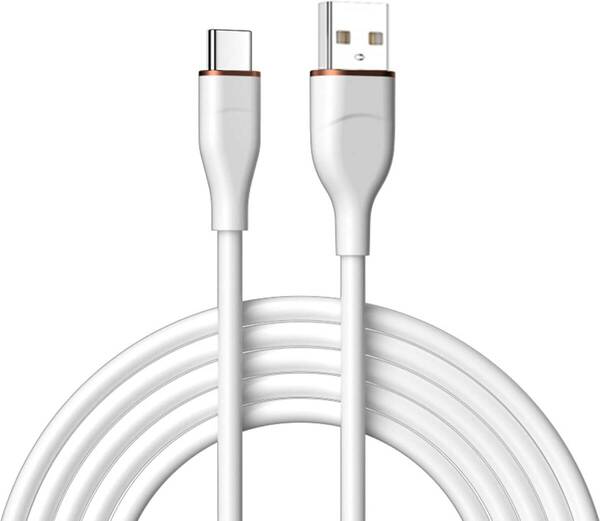 USB Type C ケーブル(ホワイト, 1.5m) SLEIJAOOE 柔らかいシリコン制 【PD/QC対応 66W急速充電】 絡まない 断線防止 USB タイプC(Type-C)