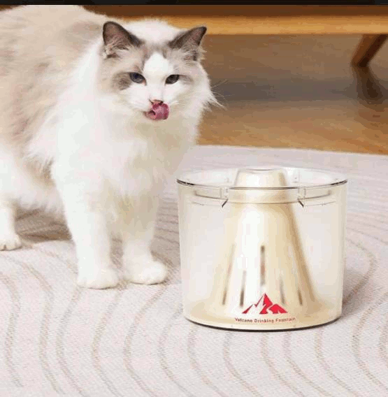 猫 自動給水器 ペット用 活性炭フィルター付き 水洗い可能 2.5L ベージュ