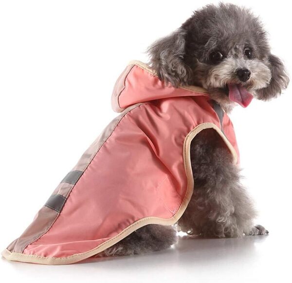 犬 レインコート 犬用品 ペットカッパ雨具ポンチョ お散歩 防水 犬服 反射テープ 帽子付き 雨合羽 ドッグウェア 雨具 (XS ピンク)