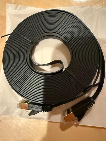 ★CAT6 LANケーブル 10m CAT 6 フラットタイプ ブラック