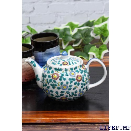 和座の蔵 九谷焼 急須 ポット 小菊唐草 茶こし付き 陶器 高級 ブランド 和食器 日本製 10474