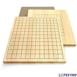 木製囲碁盤 本榧に次ぐ ヒバ材9・13路盤 裏表 入門にも便利 11623