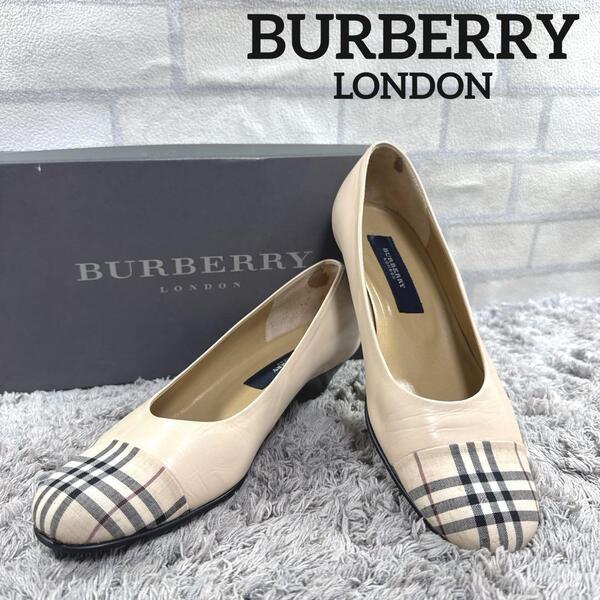 BURBERRY LONDON バーバリー パンプス 先端ノバチェック 23cm