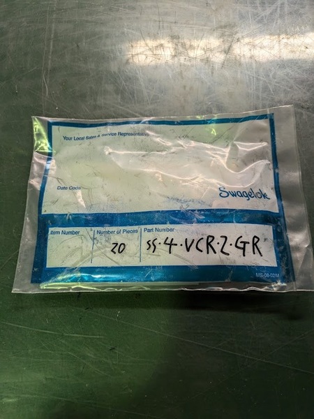 swagelok スウェージロック VCRガスケット SS-4-VCR-2-GR 20個 新品未開封