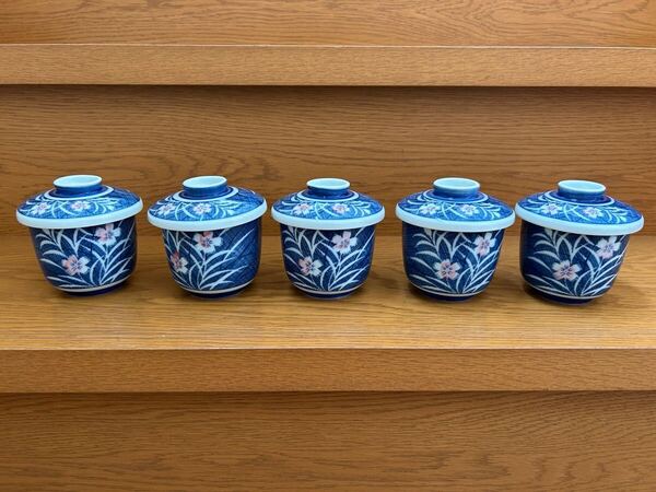 茶碗蒸し器★5個セット★和食器★蓋物★蓋付★茶器★送料込み