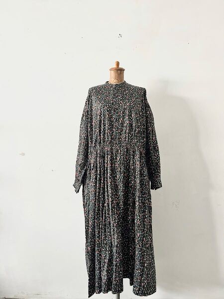 【美品】TOUJOURS ORGANIC COTTON VINTAGE FLOWER PRINT DRESS サイズ1