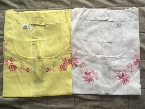昭和レトロ 袖なし 割烹着 2枚 ヒダ付き フリル付き 割烹着 洋装 カッポー着 エプロン レトロ ポップ キッチンウェアー