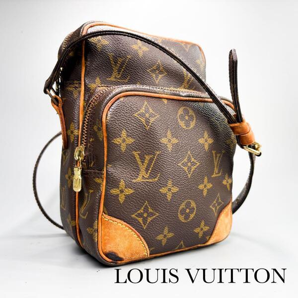 美品・人気モデル LOUIS VUITTON ルイヴィトン アマゾン ショルダーバッグ PVC M45236 モノグラム クロスボディバッグ レザー ブラウン