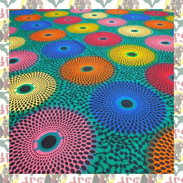 【SALE/180cm x 110cm/2ヤード】アフリカンプリント生地 barg-r15 アフリカ布 アフリカ生地 ゴールドプリント アンカラ キテンゲ